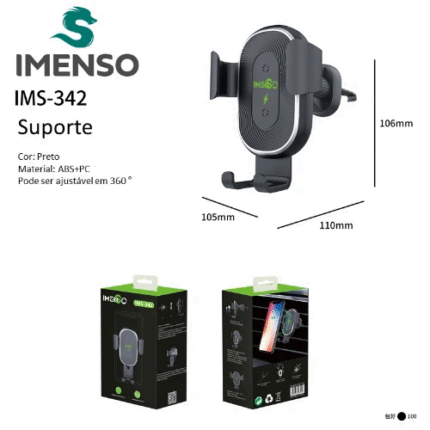 SUPORTE CARREGAMENTO SEM FIO ESTRUTURA EM ALUMINO TIPO C 360o