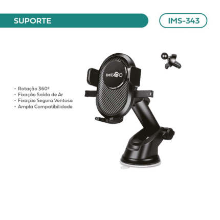 SUPORTE FIXACAO SAIDA DE AR AMPLA COMPATIBILIDADE ROTACAO 360o