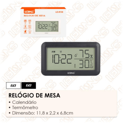 Relógio De Mesa Digital LeLong LE-8136