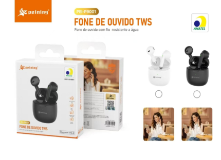 FONE DE OUVIDO BLUETOOTH TWS PEINING PEI-P9001
