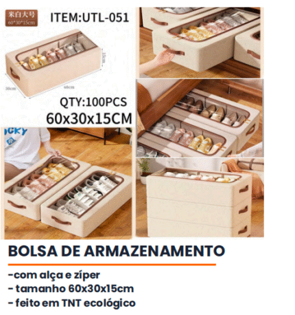 Organizador UTL-051 com Zíper e Visor Transparente