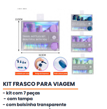 AC-210-CONJUNTO DE VAPORIZADORES PARA VIAGEM EM POLIETILENO - 8 PECAS