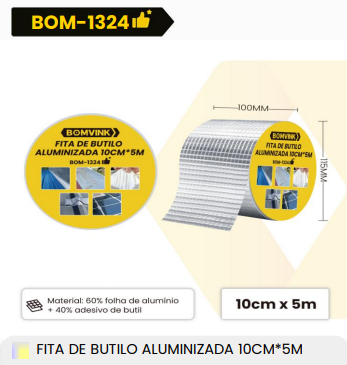 FITA ADESIVA 10CM X 5M - BOM-1324