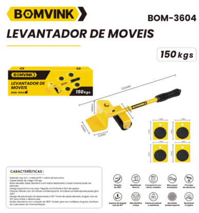SUPORTE/BASE COM RODINHAS AJUSTAVEL BOM-3604