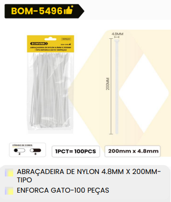 Pacote De Abraçadeira De Nylon – BOM-5496