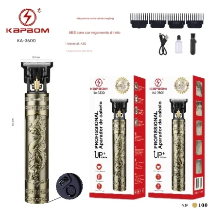 Máquina De Acabamento Profissional KA-3600 – Recarregável Com Acessórios